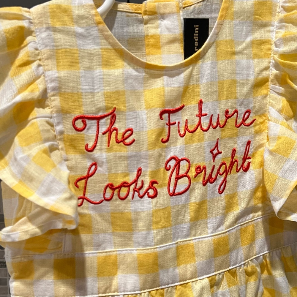 Mini Rodini Gingham Checkered The Future looks bright Dress - Picture 2 of 6